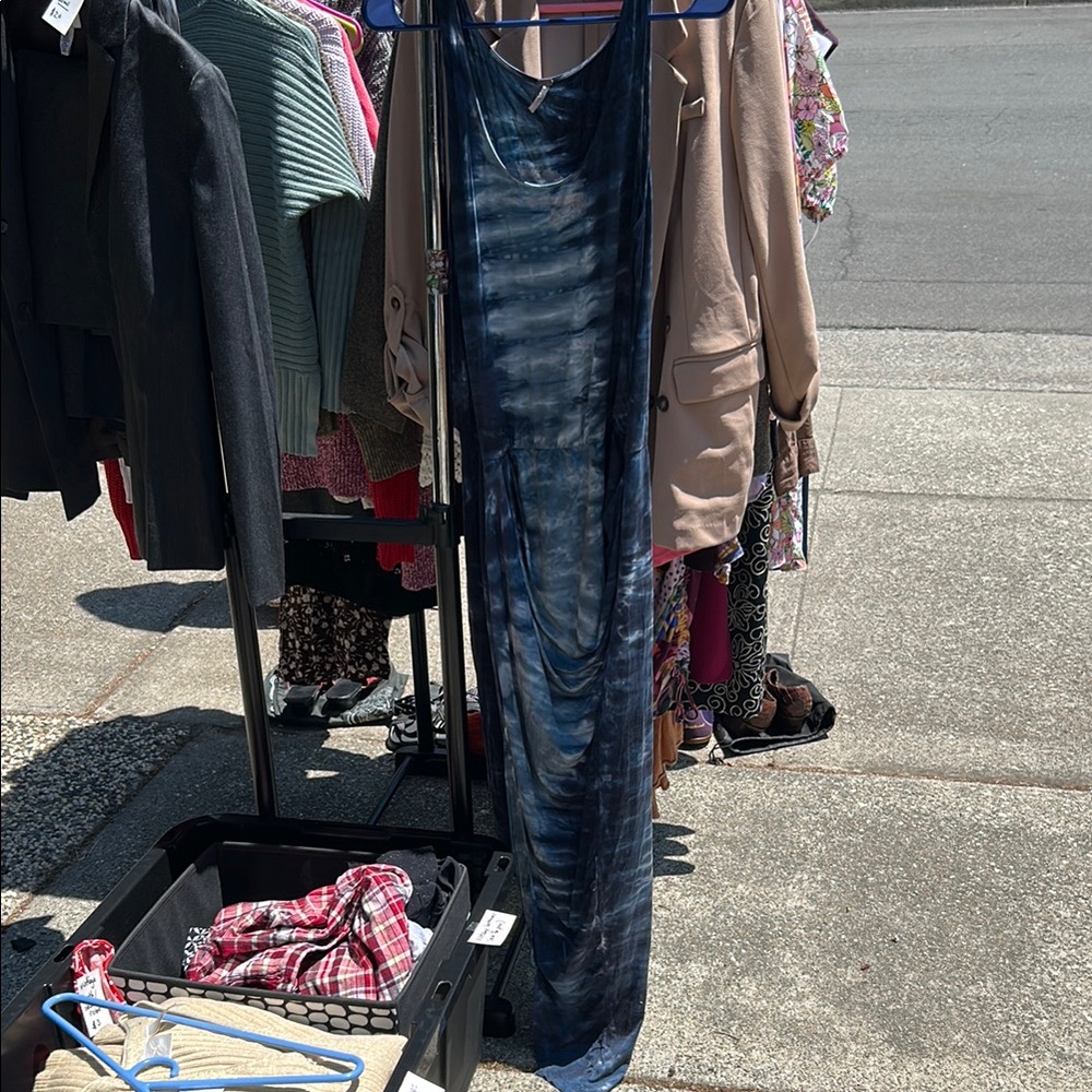 Young Fabulous and Broke | Blue Tie-Dye stretchy, cool, split skirt, Maxi Dress